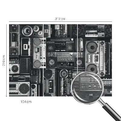 Fototapete fürs Wohnzimmer mit Retro-Radio-Motiv