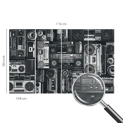 Fototapete fürs Wohnzimmer mit Retro-Radio-Motiv