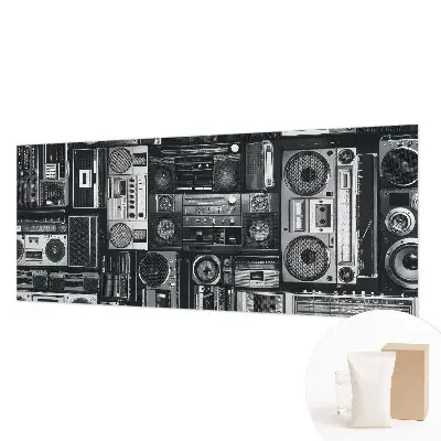 Fototapete fürs Wohnzimmer mit Retro-Radio-Motiv