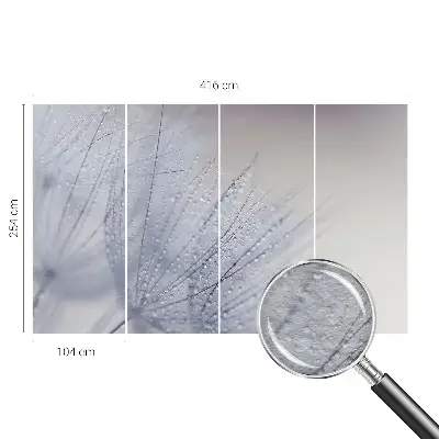 Fototapete aus Vlies mit Motiv eines taubedeckten Löwenzahns