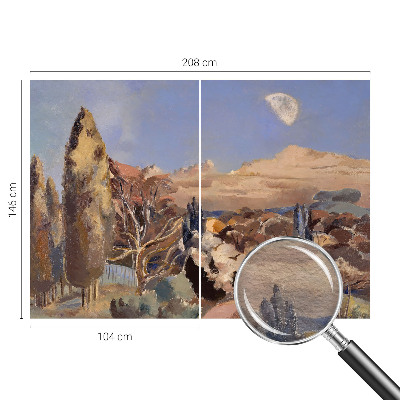 Dekorative Wand-Fototapete mit einer Waldlandschaft
