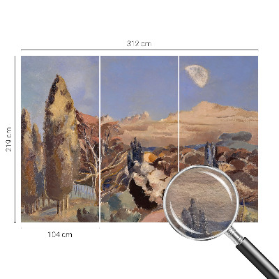 Dekorative Wand-Fototapete mit einer Waldlandschaft