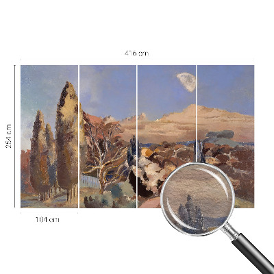 Dekorative Wand-Fototapete mit einer Waldlandschaft