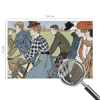 Wandtapete mit Vintage-Radfahrer-Motiv