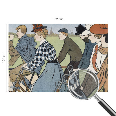 Wandtapete mit Vintage-Radfahrer-Motiv