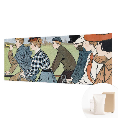 Wandtapete mit Vintage-Radfahrer-Motiv