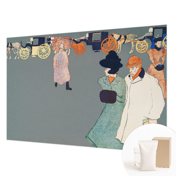 Fototapete fürs Wohnzimmer mit Motiv von Kutschen und historischen Kutschern
