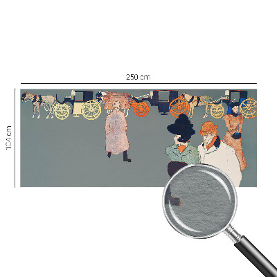 Fototapete fürs Wohnzimmer mit Motiv von Kutschen und historischen Kutschern