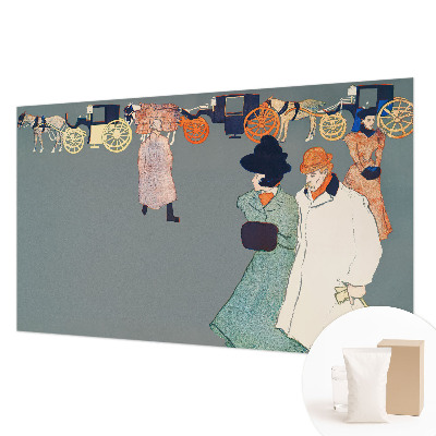 Fototapete fürs Wohnzimmer mit Motiv von Kutschen und historischen Kutschern