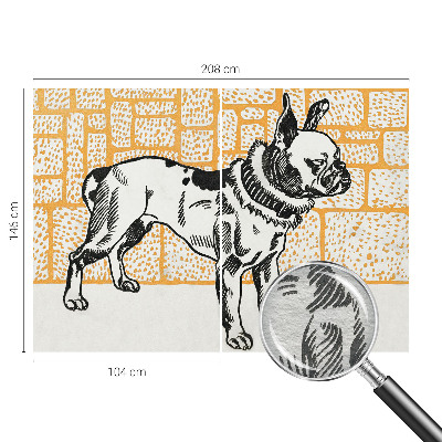 Vlies-Fototapete mit Retro-Hund-Motiv