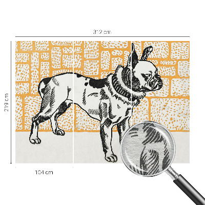 Vlies-Fototapete mit Retro-Hund-Motiv