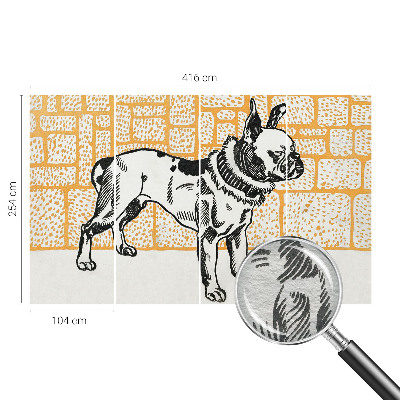 Vlies-Fototapete mit Retro-Hund-Motiv