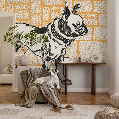 Vlies-Fototapete mit Retro-Hund-Motiv