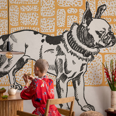 Vlies-Fototapete mit Retro-Hund-Motiv
