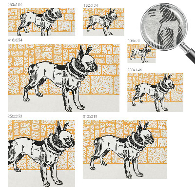 Vlies-Fototapete mit Retro-Hund-Motiv