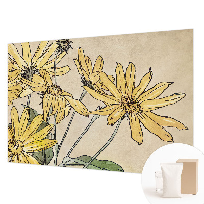 Motivtapete aus Vlies mit Aquarellblumenmotiv