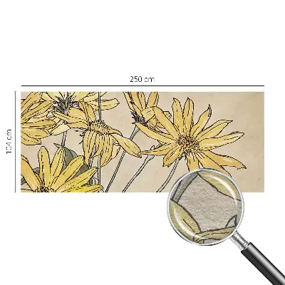 Motivtapete aus Vlies mit Aquarellblumenmotiv