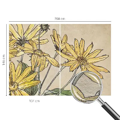 Motivtapete aus Vlies mit Aquarellblumenmotiv