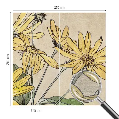 Motivtapete aus Vlies mit Aquarellblumenmotiv