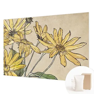 Motivtapete aus Vlies mit Aquarellblumenmotiv