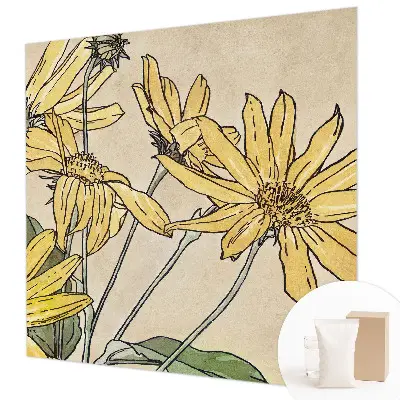 Motivtapete aus Vlies mit Aquarellblumenmotiv