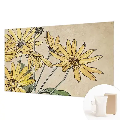 Motivtapete aus Vlies mit Aquarellblumenmotiv