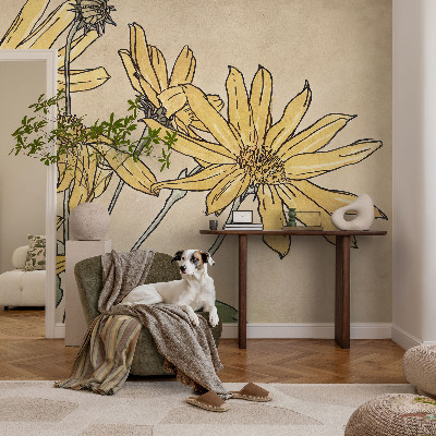 Motivtapete aus Vlies Aquarellblumen