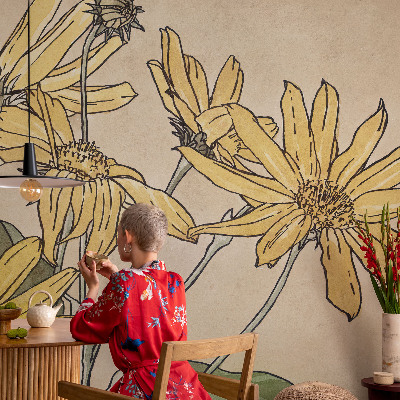 Motivtapete aus Vlies Aquarellblumen