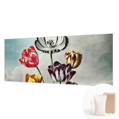 Fototapete aus Vlies mit bunten Tulpen als Motiv