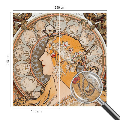 Vlies-Fototapete fürs Schlafzimmer mit Tierkreis-Motiv in elegantem Design