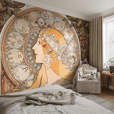 Vlies-Fototapete fürs Schlafzimmer mit Tierkreis-Motiv in elegantem Design