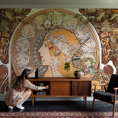 Vlies-Fototapete fürs Schlafzimmer mit Tierkreis-Motiv in elegantem Design