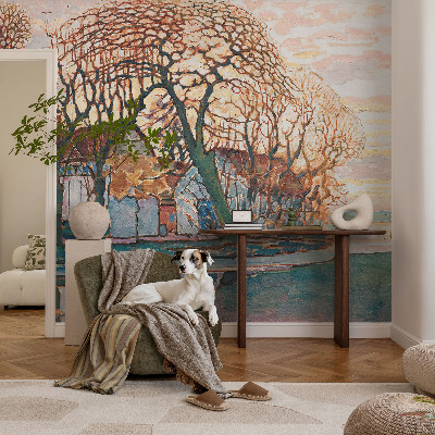 Moderne Vlies-Fototapete Idyllische Landschaft