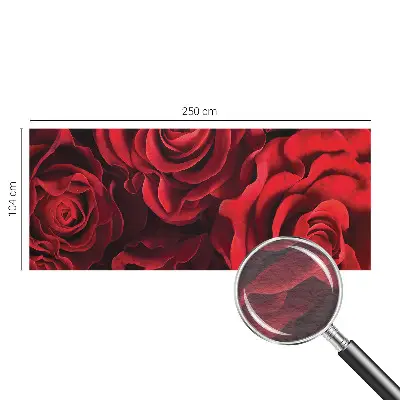 Fototapete fürs Wohnzimmer mit rotem Rosenmotiv