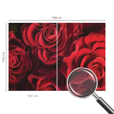 Fototapete fürs Wohnzimmer mit rotem Rosenmotiv