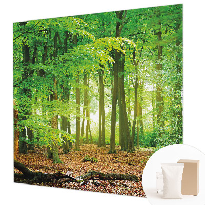 Fototapete fürs Schlafzimmer mit einem Motiv grüner Wald