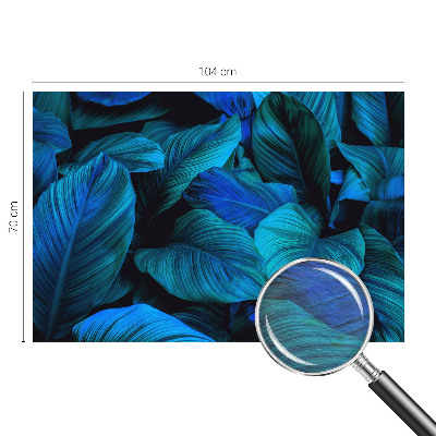 Fototapete aus Vlies mit blauem Blattmuster