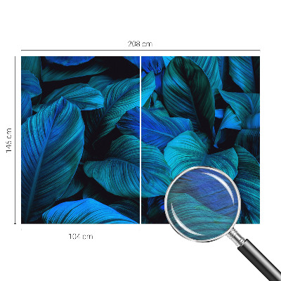 Fototapete aus Vlies mit blauem Blattmuster