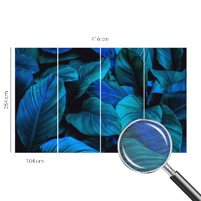 Fototapete aus Vlies Blaue Blätter