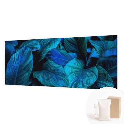 Fototapete aus Vlies mit blauem Blattmuster