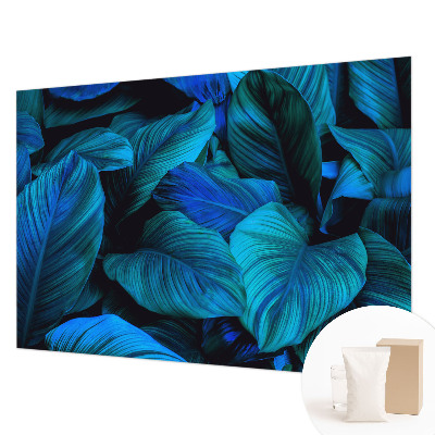 Fototapete aus Vlies mit blauem Blattmuster