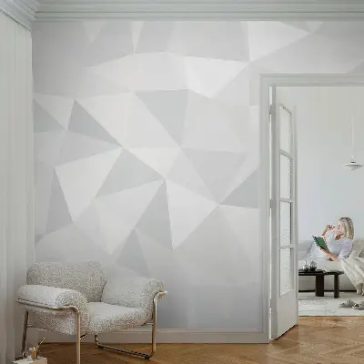 Vliestapete fürs Schlafzimmer mit dreieckigem Mosaikmuster