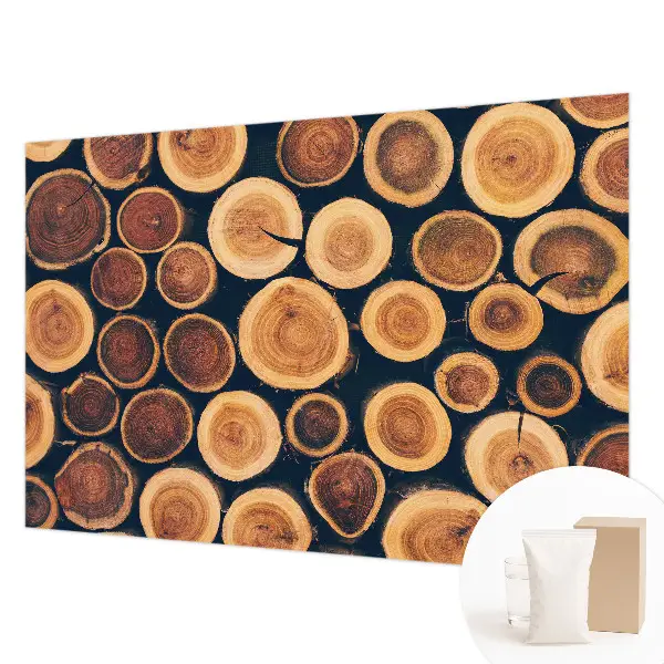 Vlies-Fototapete nach Maß mit Motiv aus Holzkreisen