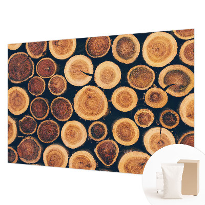 Vlies-Fototapete nach Maß mit Motiv aus Holzkreisen