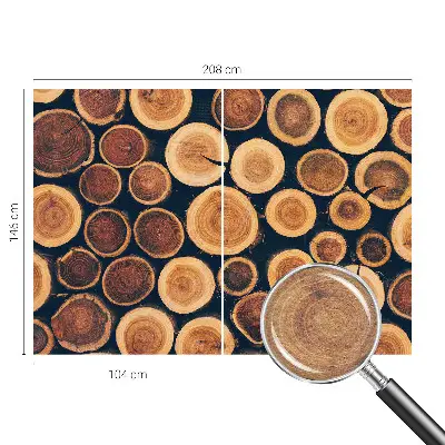 Vlies-Fototapete nach Maß mit Motiv aus Holzkreisen