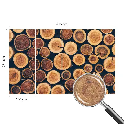 Vlies-Fototapete nach Maß mit Motiv aus Holzkreisen