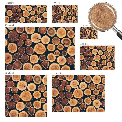 Vlies-Fototapete nach Maß mit Motiv aus Holzkreisen