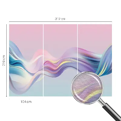 Vlies-Fototapete fürs Schlafzimmer mit bunten Wellen