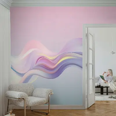 Vlies-Fototapete fürs Schlafzimmer mit bunten Wellen