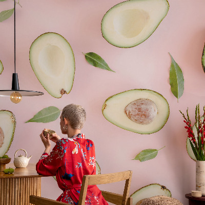 Vliestapete fürs Wohnzimmer mit Avocado-Motiv aus Vlies